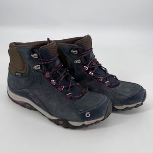 Oboz Waterproof Hiking Boots Women's Size 8 Blue Purple O‎ FIT Insoles